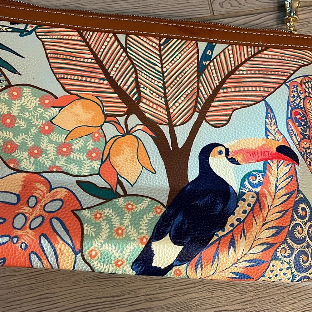J Mclaughlin Clutch Tropical PrintZip Top - Picture 4 of 4